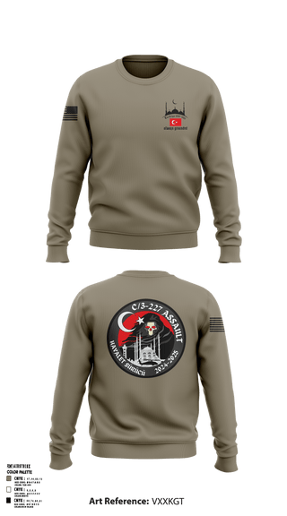Crew Neck Sweatshirt, C co 3-227 AHB, Army, Teamtime, Team time, sublimation, custom sports apparel, team uniforms, spirit wear, spiritwear, sports uniforms, custom shirts, team store, custom team store, fundraiser sports, apparel fundraiser