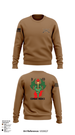 Crew Neck Sweatshirt, D-co 1-114th, Army, Teamtime, Team time, sublimation, custom sports apparel, team uniforms, spirit wear, spiritwear, sports uniforms, custom shirts, team store, custom team store, fundraiser sports, apparel fundraiser