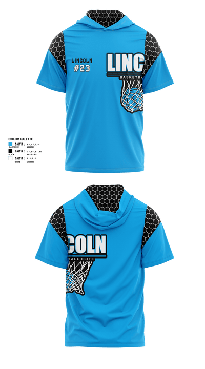 Lincoln Basketball Elite 18971847 Short Sleeve Performance Shirt with hood - 1