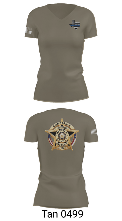 Maverick County Constable PCT 4 23255361 Women's Short Sleeve V-neck Shirt - 65