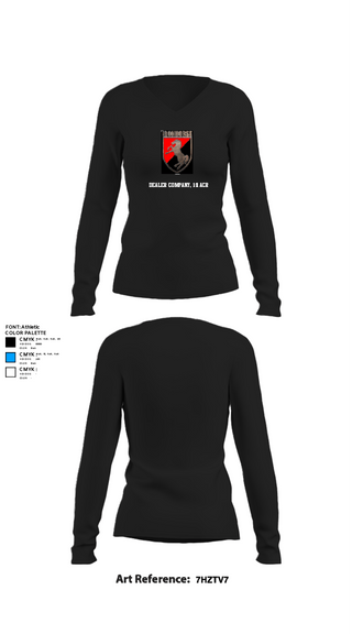 Womens Long Sleeve Vneck Shirt, Dealer Company, 1/11 ACR, Army, Teamtime, Team time, sublimation, custom sports apparel, team uniforms, spirit wear, spiritwear, sports uniforms, custom shirts, team store, custom team store, fundraiser sports, apparel fundraiser