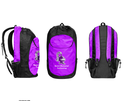 Gear Bag, Beloit Memorial High School Swimming, Swimming, Teamtime, Team time, sublimation, custom sports apparel, team uniforms, spirit wear, spiritwear, sports uniforms, custom shirts, team store, custom team store, fundraiser sports, apparel fundraiser
