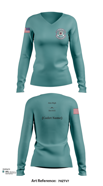 Detachment 035 78200386 Women's Long Sleeve V-neck Shirt - 110