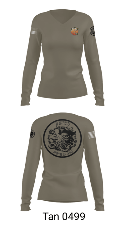 USS MAKIN ISLAND 57574160 Women's Long Sleeve V-neck Shirt - 73