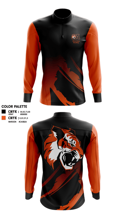 Oliver Ames High School Wrestling 5385977 Quarter Zip Jacket - 1