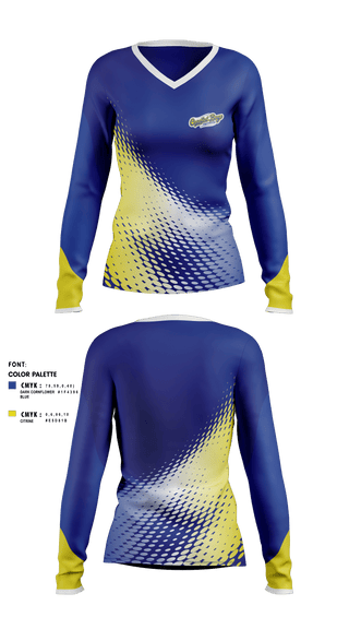 Womens Long Sleeve Vneck Shirt, Coastal Bay, Softball, Teamtime, Team time, sublimation, custom sports apparel, team uniforms, spirit wear, spiritwear, sports uniforms, custom shirts, team store, custom team store, fundraiser sports, apparel fundraiser