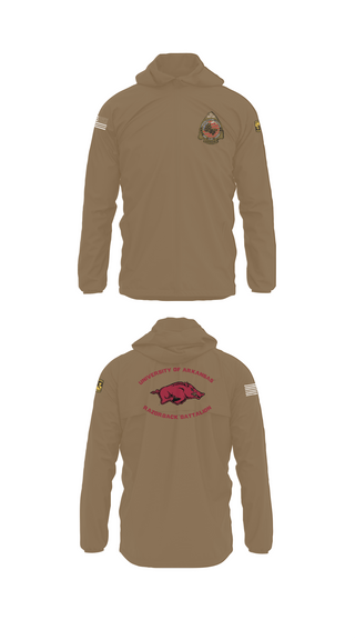 Windbreaker, University of Arkansas Army ROTC - Razorback Battalion, Army, Teamtime, Team time, sublimation, custom sports apparel, team uniforms, spirit wear, spiritwear, sports uniforms, custom shirts, team store, custom team store, fundraiser sports, apparel fundraiser