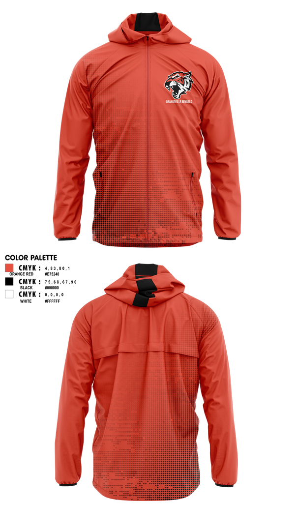 Windbreaker, Orangeville Bengals, Baseball, Teamtime, Team time, sublimation, custom sports apparel, team uniforms, spirit wear, spiritwear, sports uniforms, custom shirts, team store, custom team store, fundraiser sports, apparel fundraiser