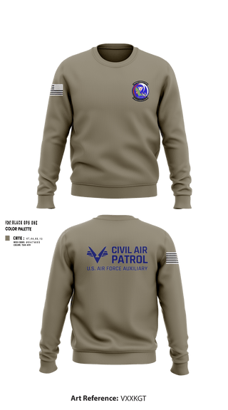 Crew Neck Sweatshirt, VFW Post 8191Patrick Composite Squadron, Air Force, Teamtime, Team time, sublimation, custom sports apparel, team uniforms, spirit wear, spiritwear, sports uniforms, custom shirts, team store, custom team store, fundraiser sports, apparel fundraiser