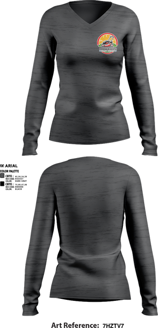 Womens Long Sleeve Vneck Shirt, Mowbros, , Teamtime, Team time, sublimation, custom sports apparel, team uniforms, spirit wear, spiritwear, sports uniforms, custom shirts, team store, custom team store, fundraiser sports, apparel fundraiser
