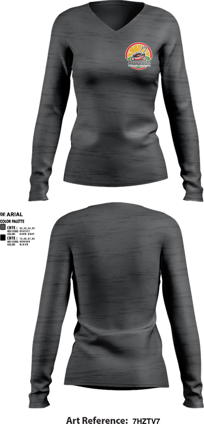 Mowbros 38789795 Women's Long Sleeve V-neck Shirt - 3