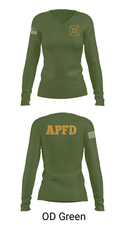 APSLFD 19423185 Women's Long Sleeve V-neck Shirt - 57