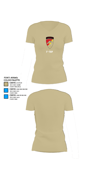 Womens Short Sleeve Vneck Shirt, F-TRP, Army, Teamtime, Team time, sublimation, custom sports apparel, team uniforms, spirit wear, spiritwear, sports uniforms, custom shirts, team store, custom team store, fundraiser sports, apparel fundraiser