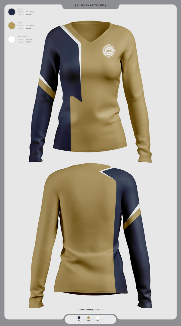 Womens Long Sleeve Vneck Shirt, TWU Local 320, , Teamtime, Team time, sublimation, custom sports apparel, team uniforms, spirit wear, spiritwear, sports uniforms, custom shirts, team store, custom team store, fundraiser sports, apparel fundraiser
