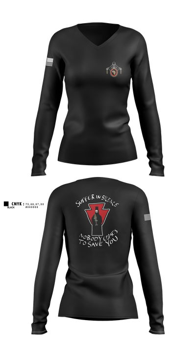 undefined Women's Long Sleeve V-neck Shirt - 1