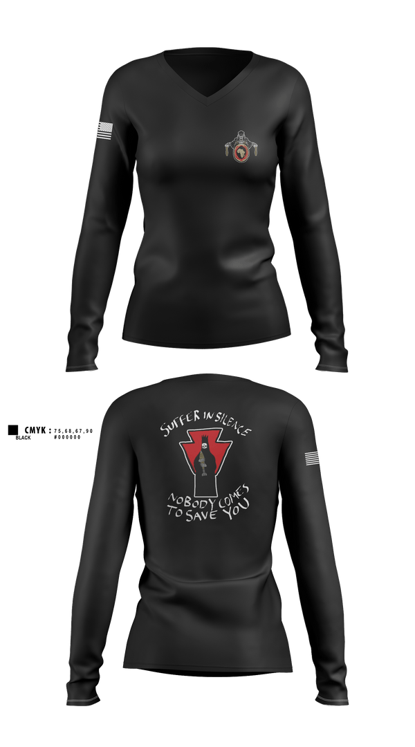 Women's Long Sleeve Vneck Shirt, 1-111 MTR renew1-111 SkinWalker renew, National Guard, Teamtime, Team time, sublimation, custom sports apparel, team uniforms, spirit wear, spiritwear, sports uniforms, custom shirts, team store, custom team store, fundraiser sports, apparel fundraiser