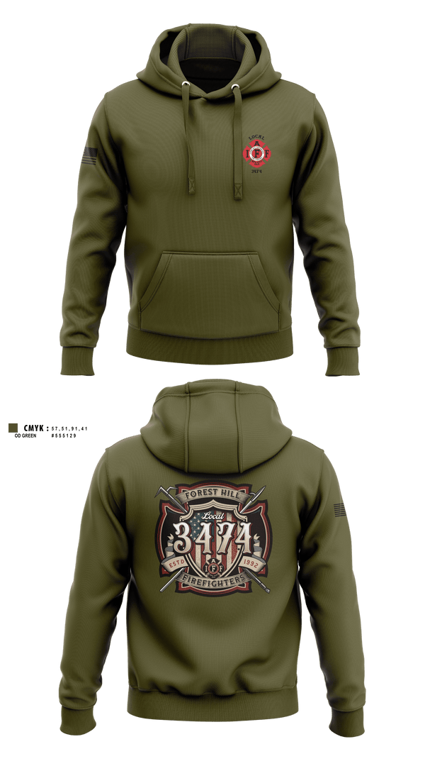 Hoodie, Local 3474IAFF Local 3474, Fire Department, Teamtime, Team time, sublimation, custom sports apparel, team uniforms, spirit wear, spiritwear, sports uniforms, custom shirts, team store, custom team store, fundraiser sports, apparel fundraiser