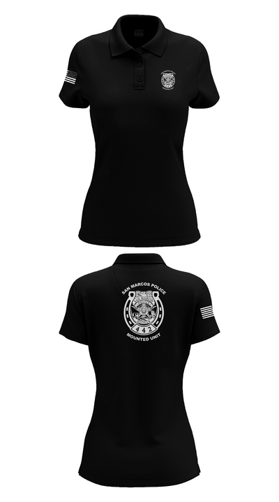 San Marcos Police Mounted Unit 48191371 Women's Short Sleeve Performance Polo  - 33