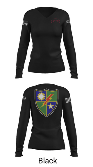 Women's Long Sleeve Vneck Shirt, 75th Ranger Regiment, Army, Teamtime, Team time, sublimation, custom sports apparel, team uniforms, spirit wear, spiritwear, sports uniforms, custom shirts, team store, custom team store, fundraiser sports, apparel fundraiser