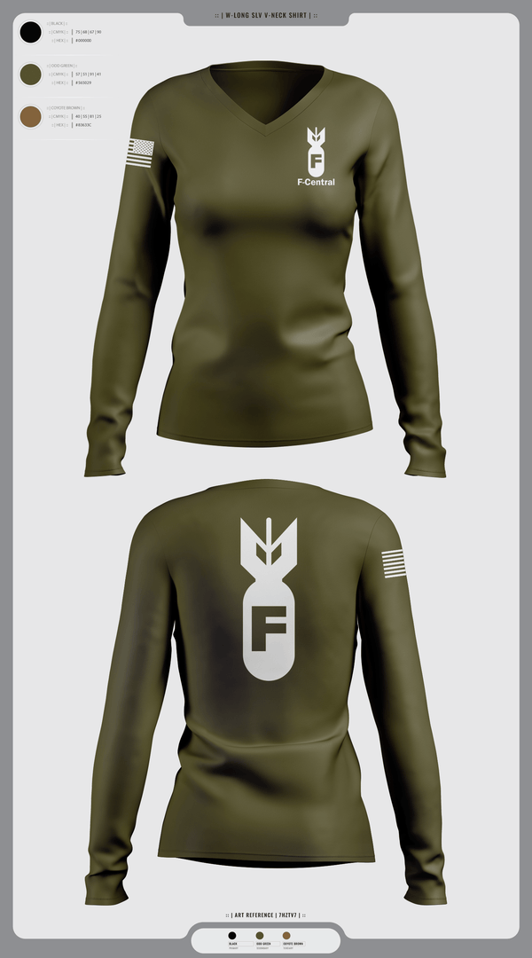 Womens Long Sleeve Vneck Shirt, F Central, Police, Teamtime, Team time, sublimation, custom sports apparel, team uniforms, spirit wear, spiritwear, sports uniforms, custom shirts, team store, custom team store, fundraiser sports, apparel fundraiser