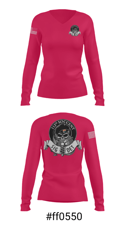 112 SOCCENT SIGDET 90231046 Women's Long Sleeve V-neck Shirt - 7