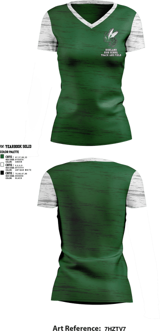 Womens Short Sleeve Vneck Shirt, Highland High School Track and Field, Track & Field, Teamtime, Team time, sublimation, custom sports apparel, team uniforms, spirit wear, spiritwear, sports uniforms, custom shirts, team store, custom team store, fundraiser sports, apparel fundraiser