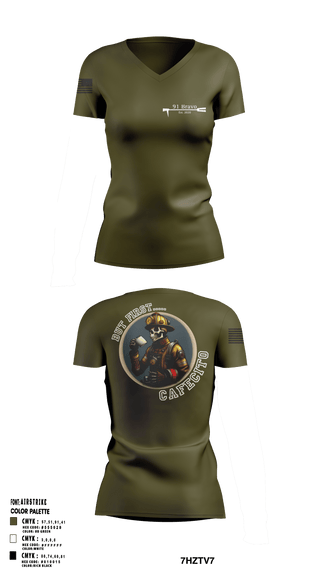 Womens Short Sleeve Vneck Shirt, 91 Bravo, Fire Department, Teamtime, Team time, sublimation, custom sports apparel, team uniforms, spirit wear, spiritwear, sports uniforms, custom shirts, team store, custom team store, fundraiser sports, apparel fundraiser