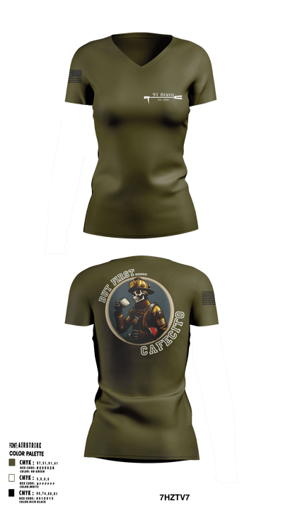 91 Bravo 3173818 Women's Short Sleeve V-neck Shirt - 117