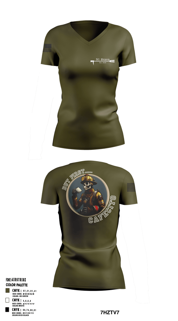 Womens Short Sleeve Vneck Shirt, 91 Bravo, Fire Department, Teamtime, Team time, sublimation, custom sports apparel, team uniforms, spirit wear, spiritwear, sports uniforms, custom shirts, team store, custom team store, fundraiser sports, apparel fundraiser
