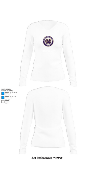 Womens Long Sleeve Vneck Shirt, Madison County High School Cross Country, Cross Country, Teamtime, Team time, sublimation, custom sports apparel, team uniforms, spirit wear, spiritwear, sports uniforms, custom shirts, team store, custom team store, fundraiser sports, apparel fundraiser
