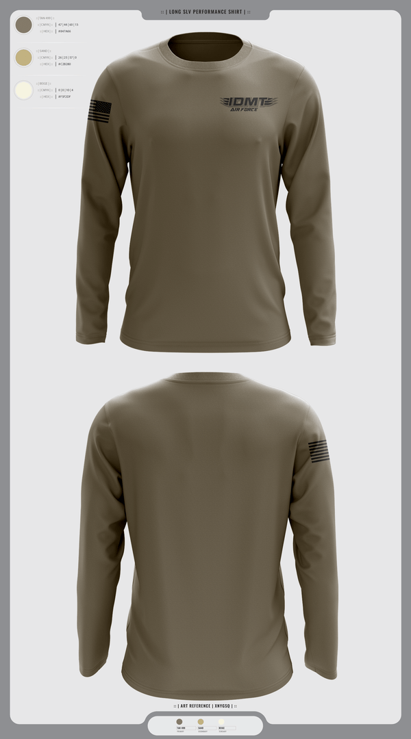 Long Sleeve Performance Shirt, IDMT, Air Force, Teamtime, Team time, sublimation, custom sports apparel, team uniforms, spirit wear, spiritwear, sports uniforms, custom shirts, team store, custom team store, fundraiser sports, apparel fundraiser