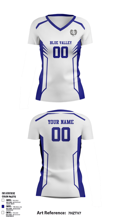 Blue Valley High School Volleyball 55453386 Women's Short Sleeve V-neck Shirt - 10