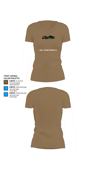 Load & go dump trailers llc 23742215 Women's Short Sleeve V-neck Shirt - 2