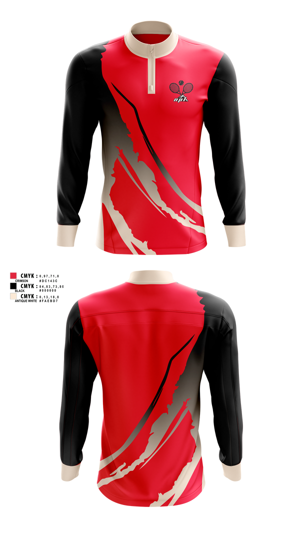 Quarter Zip Jacket, North Penn-Liberty Mounties, Tennis, Teamtime, Team time, sublimation, custom sports apparel, team uniforms, spirit wear, spiritwear, sports uniforms, custom shirts, team store, custom team store, fundraiser sports, apparel fundraiser