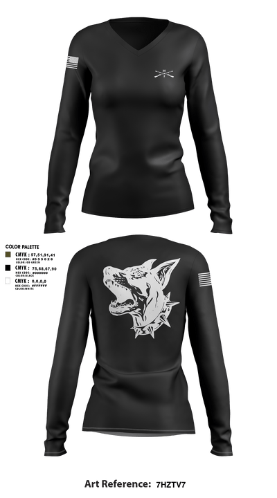 Delta Co 2-35 83859873 Women's Long Sleeve V-neck Shirt - 3