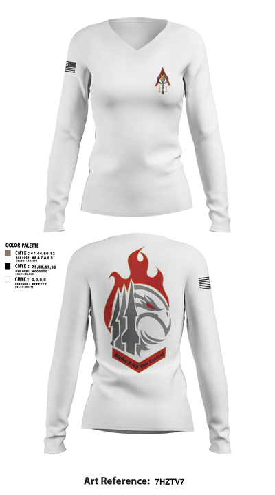 A 3-43 24192338 Women's Long Sleeve V-neck Shirt - 8