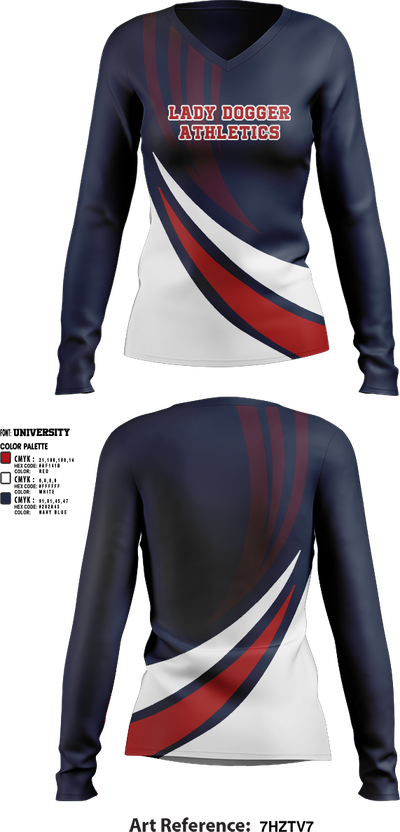 Lingle-Fort Laramie High School Basketball 43893135 Women's Long Sleeve V-neck Shirt - 6