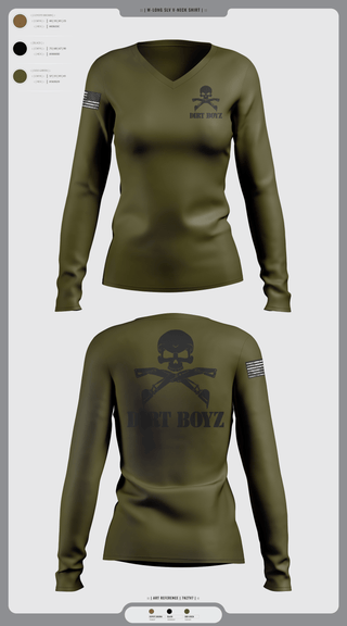 Womens Long Sleeve Vneck Shirt, Dirt boyz, Air Force, Teamtime, Team time, sublimation, custom sports apparel, team uniforms, spirit wear, spiritwear, sports uniforms, custom shirts, team store, custom team store, fundraiser sports, apparel fundraiser