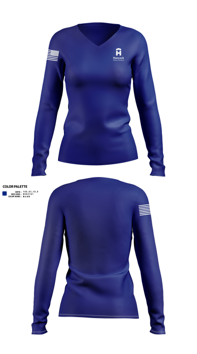 Hancock Claims Consultants 70832190 Women's Long Sleeve V-neck Shirt - 40
