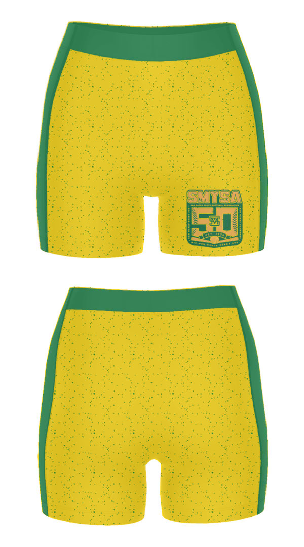 Women's Compression Shorts, San Mateo Youth Softball Association, Softball, Teamtime, Team time, sublimation, custom sports apparel, team uniforms, spirit wear, spiritwear, sports uniforms, custom shirts, team store, custom team store, fundraiser sports, apparel fundraiser