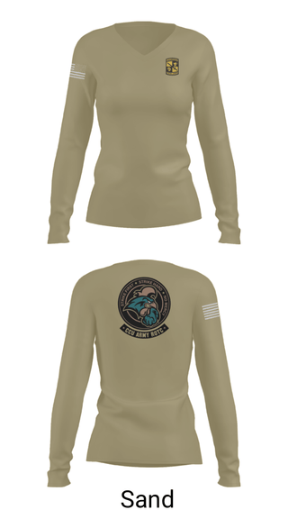 Womens Long Sleeve Vneck Shirt, Chanticleer company, Army, Teamtime, Team time, sublimation, custom sports apparel, team uniforms, spirit wear, spiritwear, sports uniforms, custom shirts, team store, custom team store, fundraiser sports, apparel fundraiser