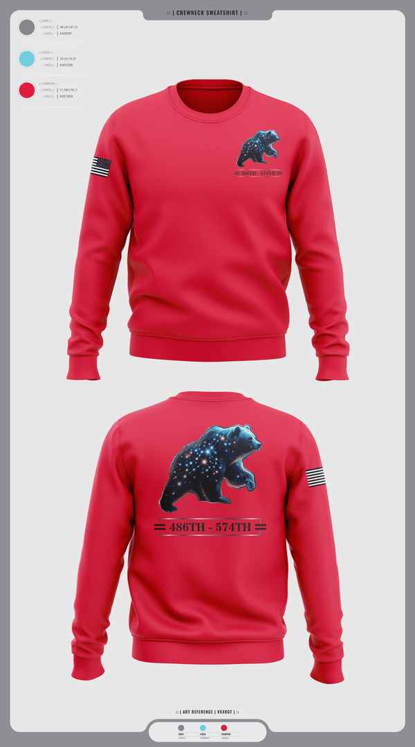 Crew Neck Sweatshirt, 486th/574th, , Teamtime, Team time, sublimation, custom sports apparel, team uniforms, spirit wear, spiritwear, sports uniforms, custom shirts, team store, custom team store, fundraiser sports, apparel fundraiser