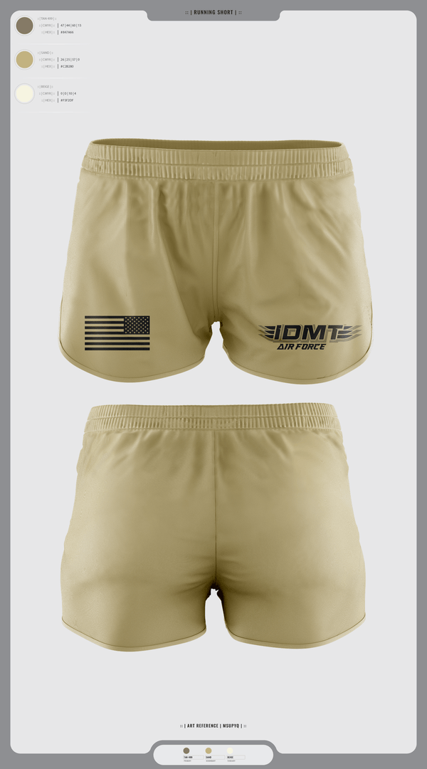 Womens Shorts, IDMT, Air Force, Teamtime, Team time, sublimation, custom sports apparel, team uniforms, spirit wear, spiritwear, sports uniforms, custom shirts, team store, custom team store, fundraiser sports, apparel fundraiser