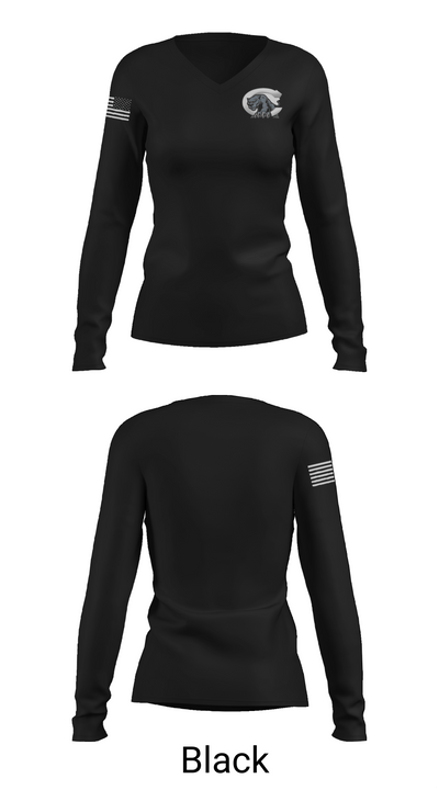 Centralia High School Wrestling 30669700 Women's Long Sleeve V-neck Shirt -1 35