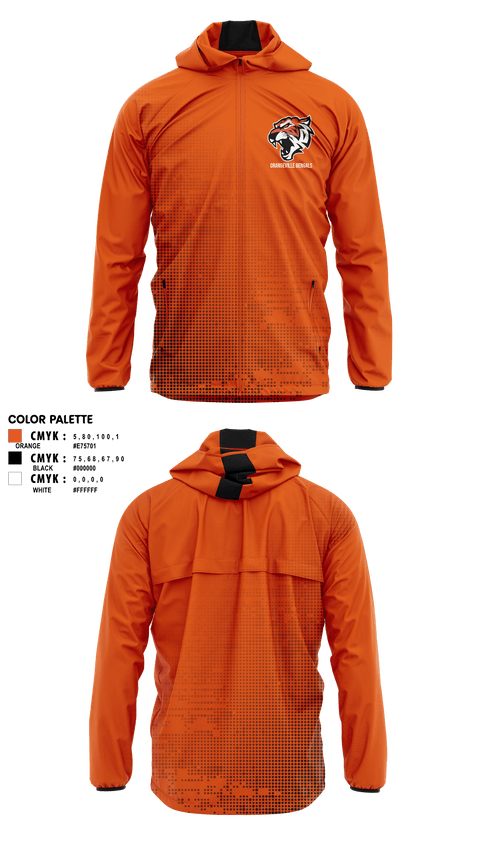 Windbreaker, Orangeville Bengals, Baseball, Teamtime, Team time, sublimation, custom sports apparel, team uniforms, spirit wear, spiritwear, sports uniforms, custom shirts, team store, custom team store, fundraiser sports, apparel fundraiser