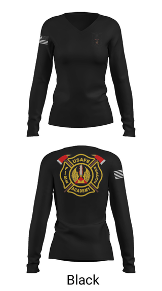 Women's Long Sleeve Vneck Shirt, 435th CTS, Air Force, Teamtime, Team time, sublimation, custom sports apparel, team uniforms, spirit wear, spiritwear, sports uniforms, custom shirts, team store, custom team store, fundraiser sports, apparel fundraiser