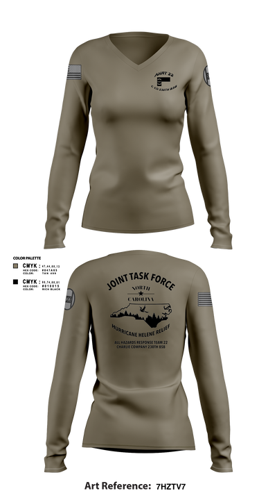 Charlie Company 230th Brigade Support Battalion Women's Long Sleeve V-neck Shirt - 4
