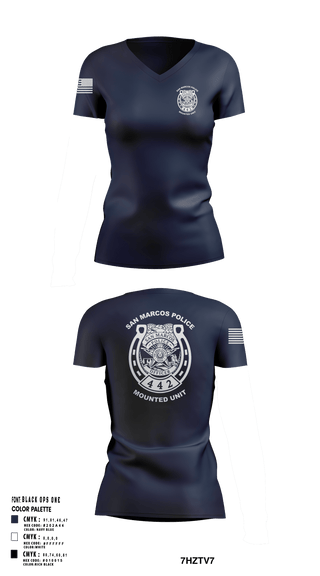 Womens Short Sleeve Vneck Shirt, San Marcos Police Mounted Unit, , Teamtime, Team time, sublimation, custom sports apparel, team uniforms, spirit wear, spiritwear, sports uniforms, custom shirts, team store, custom team store, fundraiser sports, apparel fundraiser