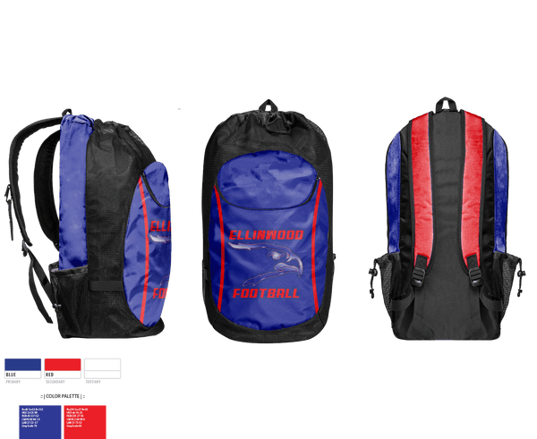 Gear Bag, Ellinwood High School Football, Football, Teamtime, Team time, sublimation, custom sports apparel, team uniforms, spirit wear, spiritwear, sports uniforms, custom shirts, team store, custom team store, fundraiser sports, apparel fundraiser