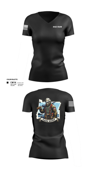 Womens Short Sleeve Vneck Shirt, 442 EUD, National Guard, Teamtime, Team time, sublimation, custom sports apparel, team uniforms, spirit wear, spiritwear, sports uniforms, custom shirts, team store, custom team store, fundraiser sports, apparel fundraiser